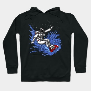 Space Astronaut Surfing Hoodie